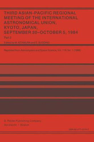 Cover image for Third Asian-Pacific Regional Meeting of the International Astronomical Union: September 30-October 5 1984, Kyoto, Japan Part 2