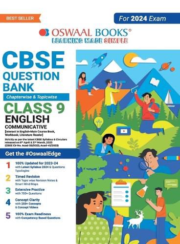 Cover image for Oswaal CBSE Class 9 English Communicative Question Bank (2024 Exam)