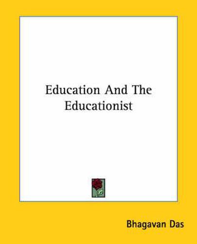 Cover image for Education and the Educationist