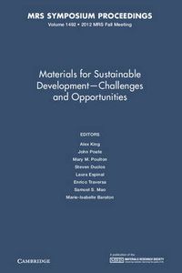 Cover image for Materials for Sustainable Development - Challenges and Opportunities: Volume 1492