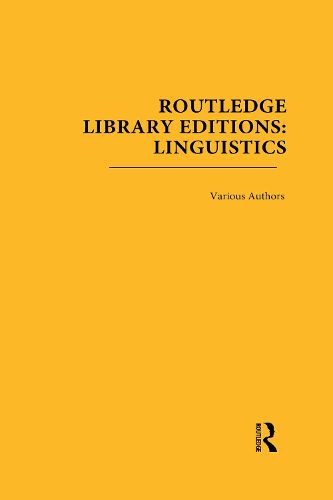 Cover image for Routledge Library Editions: Linguistics