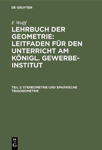 Cover image for Stereometrie und spharische Trigonometrie