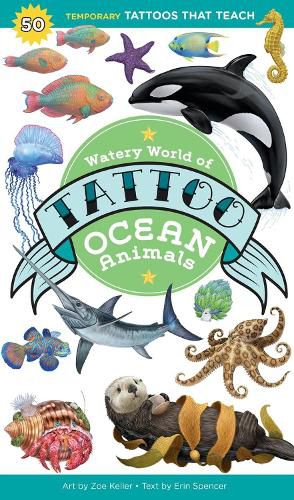 Cover image for Watery World of Tattoo Ocean Animals