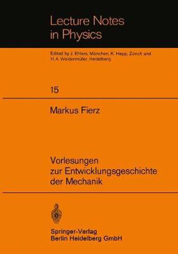 Cover image for Vorlesungen Zur Entwicklungsgeschichte Der Mechanik