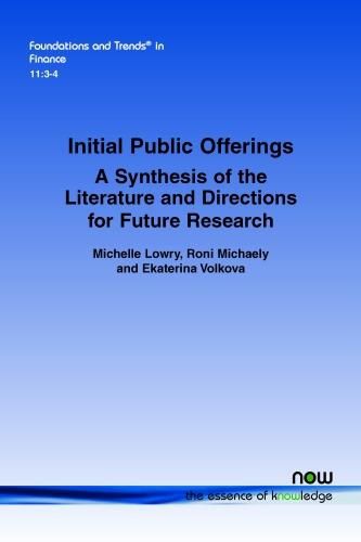 Cover image for Initial Public Offerings: A Synthesis of the Literature and Directions for Future Research