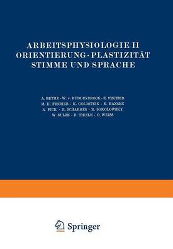 Arbeitsphysiologie II Orientierung - Plastizitat Stimme Und Sprache