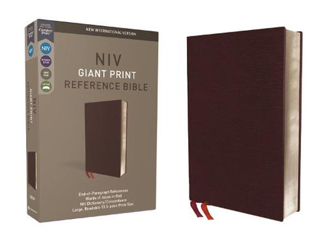 Cover image for NIV, Reference Bible, Giant Print, Bonded Leather, Burgundy, Red Letter, Comfort Print