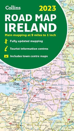 2023 Collins Road Map of Ireland: Folded Road Map