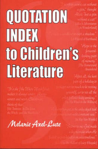 Cover image for Quotation Index to Children's Literature