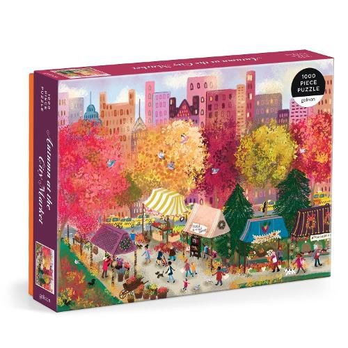 Cover image for Joy Laforme Autumn at the City Market 1000 Piece Puzzle