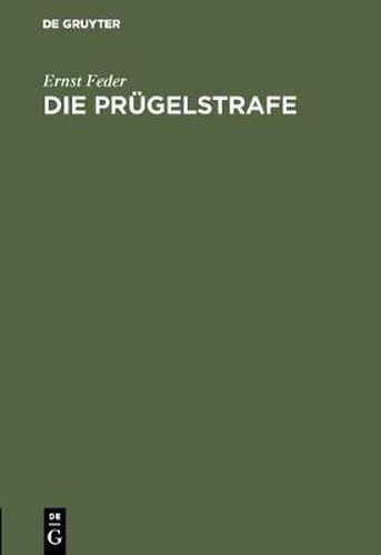 Cover image for Die Prugelstrafe