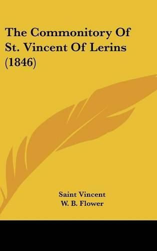 Cover image for The Commonitory of St. Vincent of Lerins (1846)