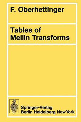 Cover image for Tables of Mellin Transforms