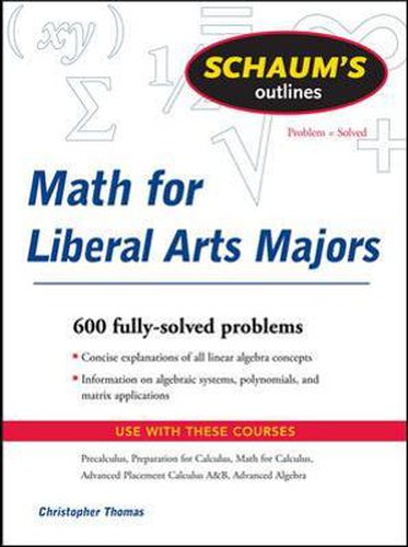 Cover image for Schaum's Outline of Mathematics for Liberal Arts Majors