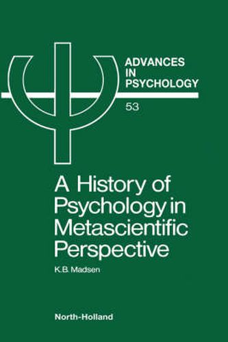 Cover image for A History of Psychology in Metascientific Perspective