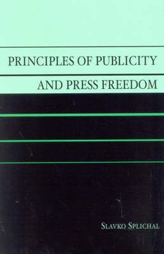 Cover image for Principles of Publicity and Press Freedom