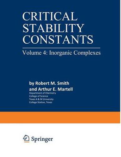 Cover image for Critical Stability Constants: Inorganic Complexes