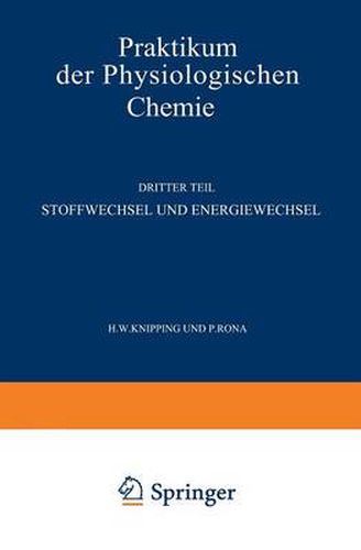 Cover image for Stoffwechsel Und Energiewechsel