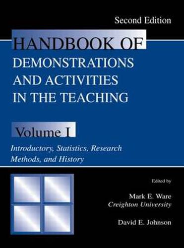 Cover image for Handbook of Demonstrations and Activities in the Teaching of Psychology: Volume I: Introductory, Statistics, Research Methods, and History