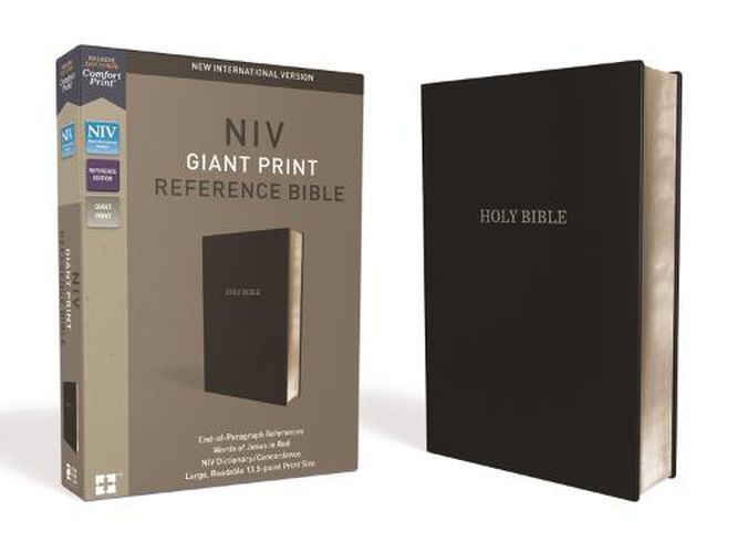 Cover image for NIV, Reference Bible, Giant Print, Leather-Look, Black, Red Letter, Comfort Print