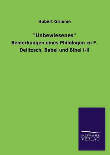 Cover image for Unbewiesenes
