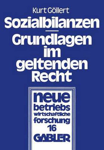 Cover image for Sozialbilanzen: Grundlagen Im Geltenden Recht