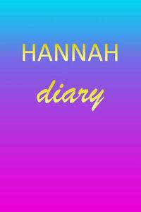 Cover image for Hannah: Journal Diary - Personalized First Name Personal Writing - Letter H Blue Purple Pink Gold Effect Cover - Daily Diaries for Journalists & Writers - Journaling & Note Taking - Write about your Life & Interests