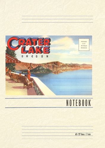 Cover image for Vintage Lined Notebook Postcard Folder, Greetings from Crater Lake, Oregon