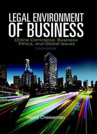 Cover image for Legal Environment of Business: Online Commerce, Ethics, and Global Issues, Student Value Edition