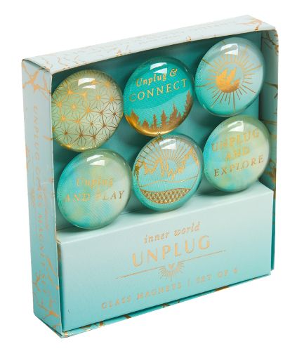 Cover image for Unplug Glass Magnet Set: Set of 6