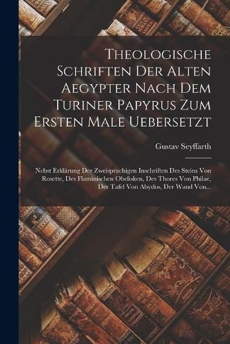 Cover image for Theologische Schriften Der Alten Aegypter Nach Dem Turiner Papyrus Zum Ersten Male Uebersetzt