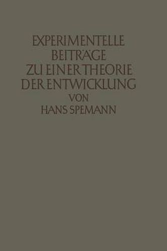 Cover image for Experimentelle Beitrage Zu Einer Theorie Der Entwicklung