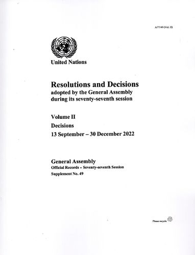 Resolutions and decisions adopted by the General Assembly during its seventy-seventh session