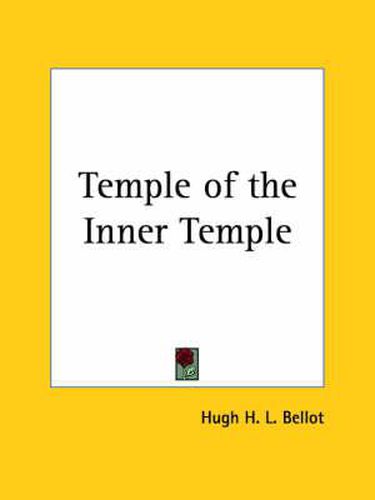Cover image for Temple of the Inner Temple (1914)