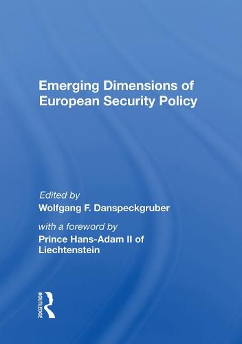 Cover image for Emerging Dimensions of European Security Policy