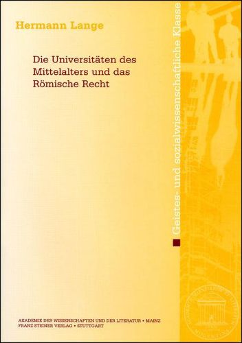 Cover image for Die Universitaten Des Mittelalters Und Das Romische Recht