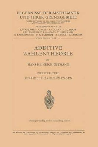 Cover image for Additive Zahlentheorie: Zweiter Teil Spezielle Zahlenmengen