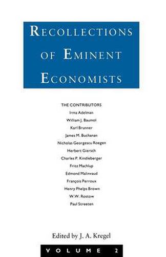 Cover image for Recollections of Eminent Economists