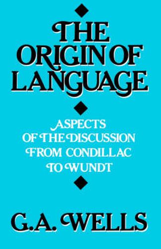 Cover image for Origin of Language: Aspects of the Discussion from Condillac to Wundt