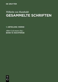 Cover image for Gesammelte Schriften, Band 13, Nachtrage