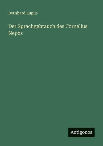 Cover image for Der Sprachgebrauch des Cornelius Nepos