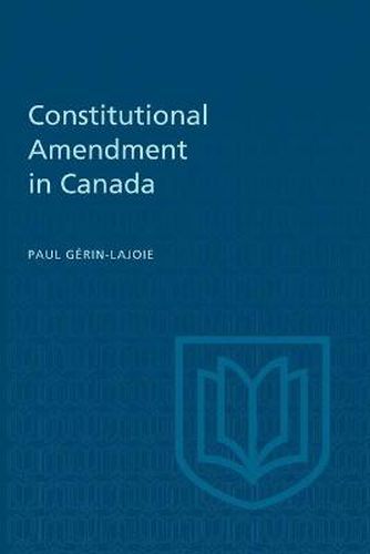 Cover image for Constitutional Amendment in Canada