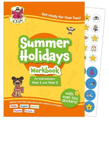 Cover image for CGP Summer Holidays Activity Workbook - for kids between Year 1 and Year 2 (ages 5-6)