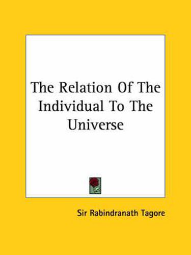 Cover image for The Relation of the Individual to the Universe