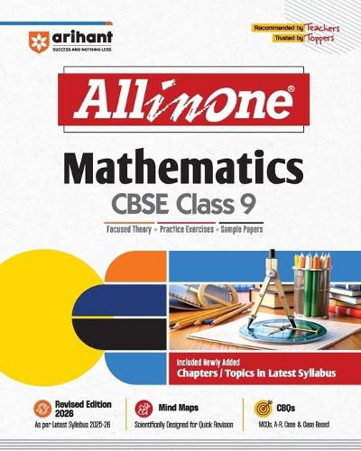 Cover image for Arihant All in One Mathematics Class 9 for CBSE Exams 2025-26 as per latest syllabus Simplified Theory, All Types of Exam Pattern Questions, CBQs, Sample Question Papers, Mind Maps, Topic & Chapter Exercises, Activities