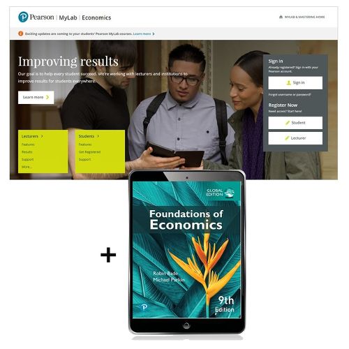Cover image for Foundations of Economics, Global Edition -- MyLab Economics with Pearson eText