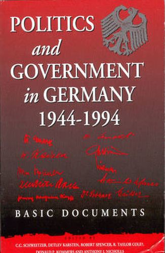 Cover image for Politics and Government in Germany, 1944-1994: Basic Documents