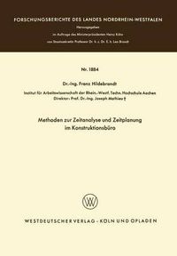 Cover image for Methoden Zur Zeitanalyse Und Zeitplanung Im Konstruktionsburo