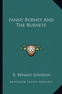 Cover image for Fanny Burney and the Burneys