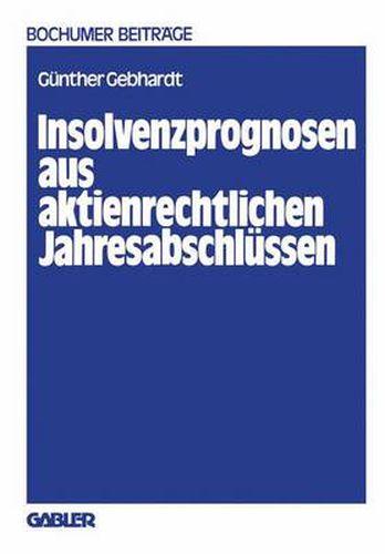 Cover image for Insolvenzprognosen Aus Aktienrechtlichen Jahresabschlussen